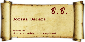 Bozzai Balázs névjegykártya
